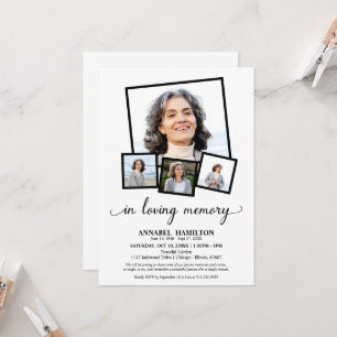 Photo Collage In Loving Memory Celebration of Life Invitation