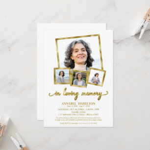 Photo Collage In Loving Memory Celebration of Life Invitation