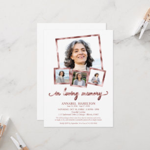Photo Collage In Loving Memory Celebration of Life Invitation