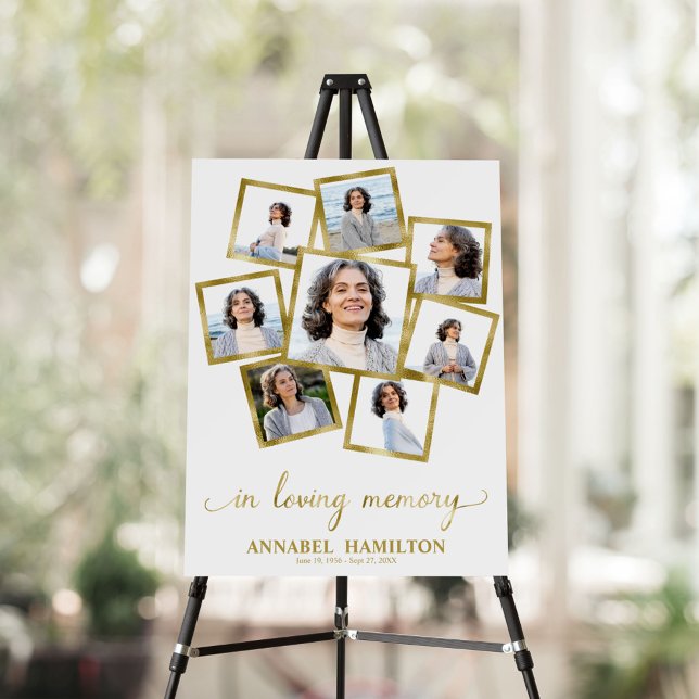 Photo Collage In Loving Memory Memorial Funeral Foam Board (Creator Uploaded)