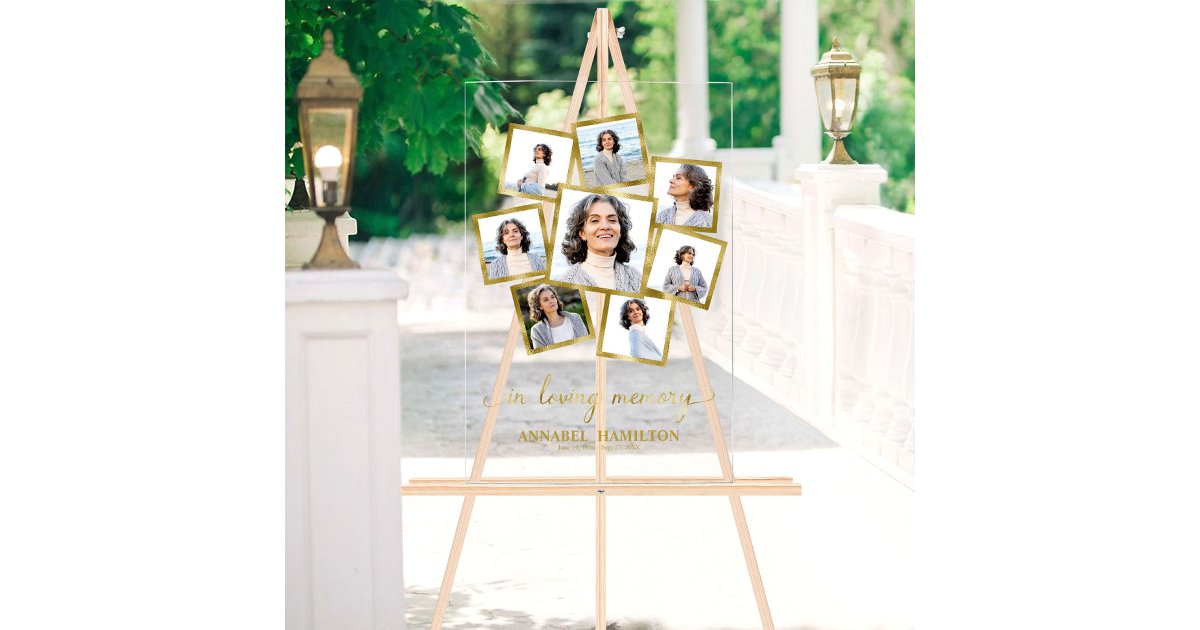 Photo Collage In Loving Memory Memorial Sign | Zazzle