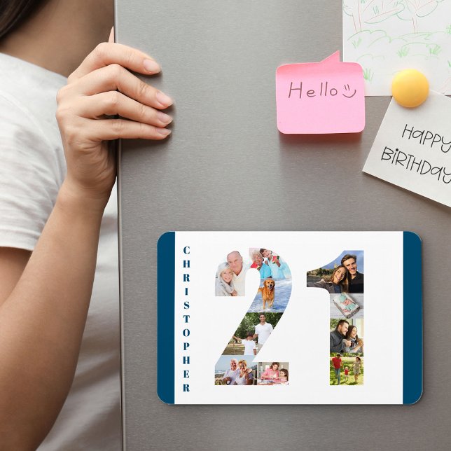 Photo Collage in Number 21 - 21st Birthday Magnet (Creator Uploaded)