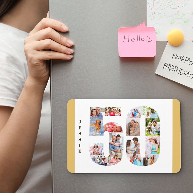 Photo Collage in Number 50 - 50th Birthday Neutral Magnet (Creator Uploaded)