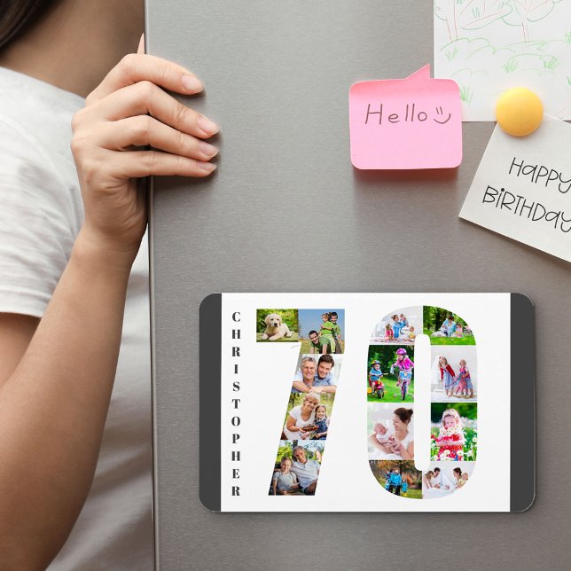 Photo Collage in Number 70 - 70th Birthday Magnet (Creator Uploaded)