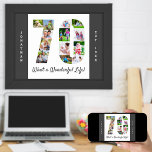 Photo Collage in Number 70 Shape for 70th Birthday Poster<br><div class="desc">Create your own unique 70th birthday keepsake with your favorite photos. This photo collage is in the shape of a number 70 and the template is set up ready for you to add your photographs and custom text. The sample wording includes your name, birth year and "What a Wonderful Life!"...</div>