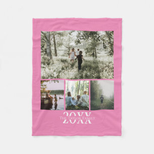 Photo Collage Instagram Name and Year Personalized Fleece Blanket