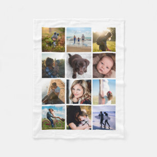 Photo collage keepsake fleece blanket