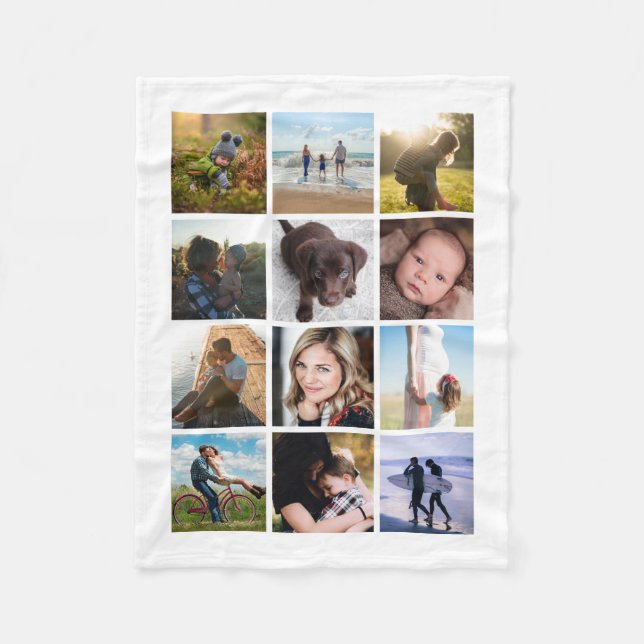Photo collage keepsake fleece blanket (Front)