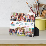 Photo Collage Kids School Year Keepsake Plaque<br><div class="desc">Create a special memory of your child's school year with this photo collage plaque featuring 6 photos. Personalize with their grade level,  teacher's name,  and academic year alongside a watercolor illustration of an apple and books.</div>