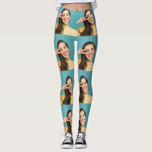 Photo Collage Leggings Personalized Face Print 