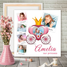 Photo Collage Little Girl Princess with Carriage