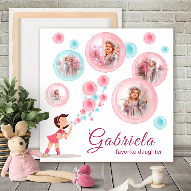 Photo Collage Little Girl with Soap Bubbles Foam Board (Creator Uploaded)