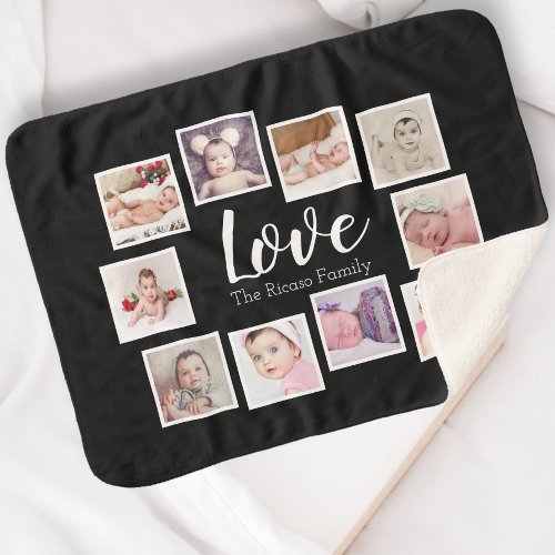 Photo Collage LOVE Themed Unique Personalized Sherpa Blanket
