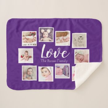 Photo Collage Love Themed Unique Personalized Sherpa Blanket by Ricaso at Zazzle