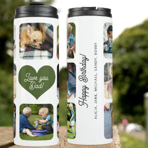 Photo collage love you dad text personalized thermal tumbler