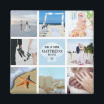 Photo Collage Magnet Wedding Favor Seashell<br><div class="desc">Find coordinating products in our "Seaside Beach Blue" Collection!</div>