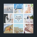 Photo Collage Magnet Wedding Favor Seashell<br><div class="desc">Find coordinating products in our "Seaside Beach Blue" Collection!</div>