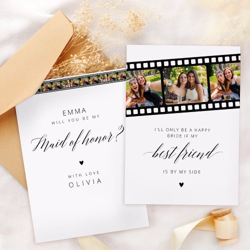 Photo Collage Maid Of Honor Proposal Card