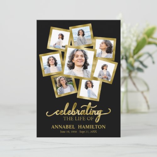 Photo Collage Memorial Funeral Cards For Service