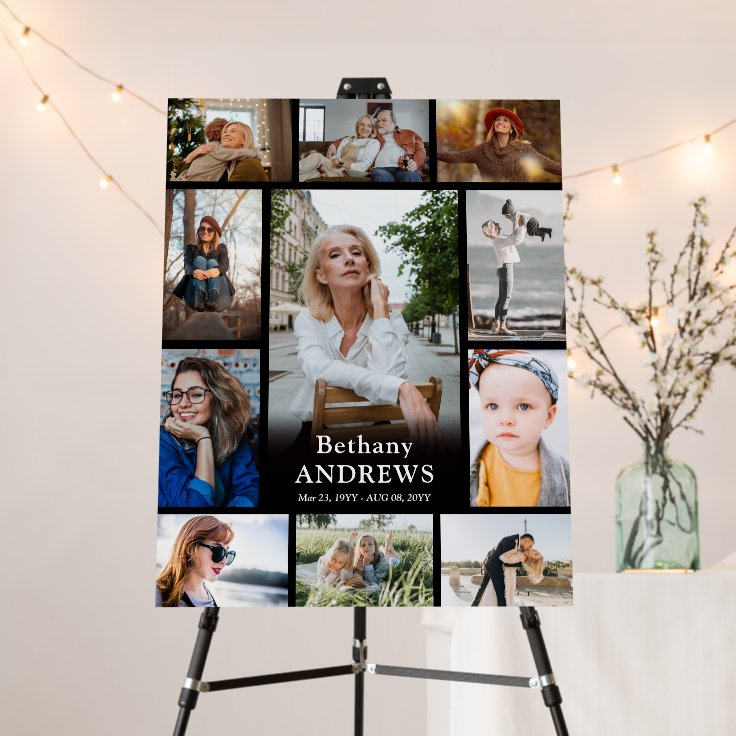 Photo Collage Memorial Funeral Create Your Own Foam Board Zazzle