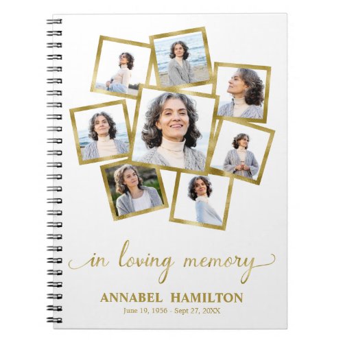 Photo Collage Memorial Funeral Guest Book