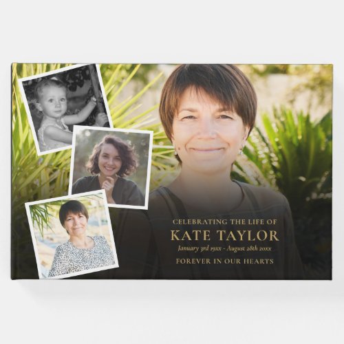 Photo Collage Memorial Funeral  Guest Book