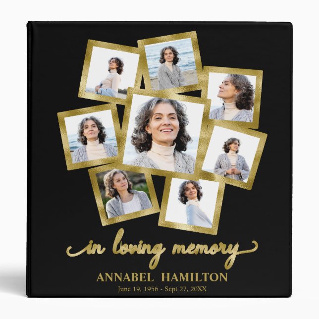 Photo Collage Memorial Remembrance Books 3 Ring Bi 3 Ring Binder (Front)