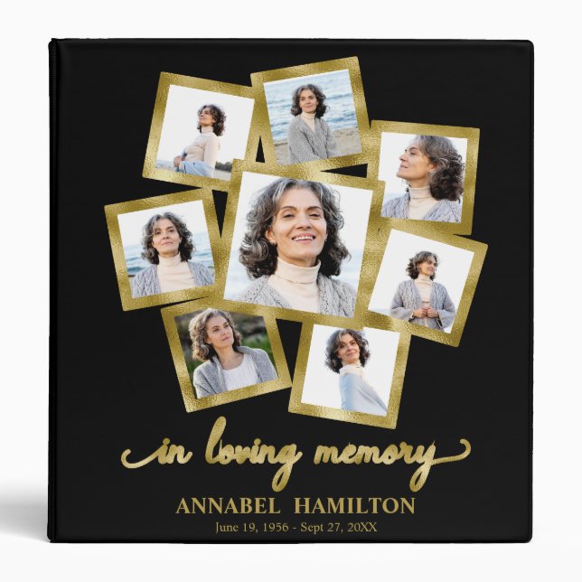 Photo Collage Memorial Remembrance Books 3 Ring Bi Binder (Front)