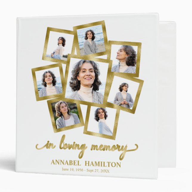 Photo Collage Memorial Remembrance Books 3 Ring Binder (Front/Inside)