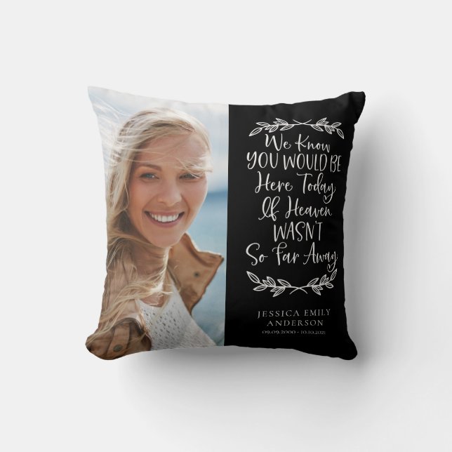 Photo Collage Memorial Tribute Throw Pillow (Front)