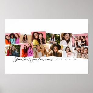 Photo collage memories fun playful 12 picture poster
