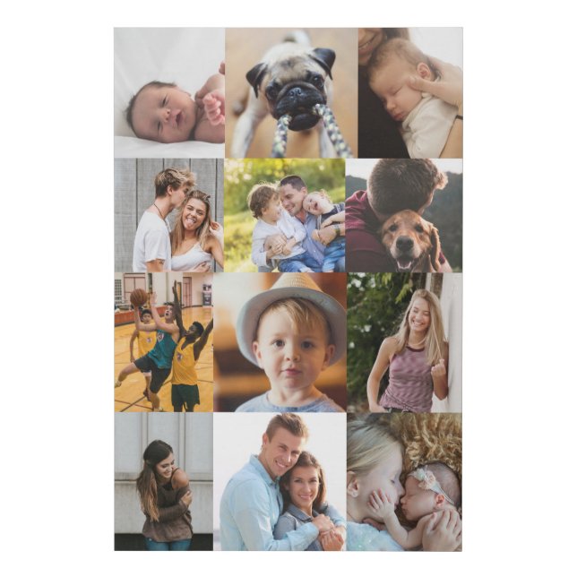 Photo Collage Memory Board 12 pictures Faux Canvas Print (Front)