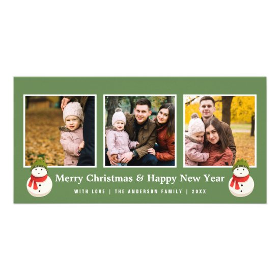 Photo Collage Merry Christmas Happy New Year Card