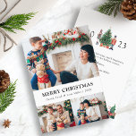 Photo Collage Merry Christmas Holiday Card<br><div class="desc">Photo Collage Merry Christmas Holiday Card. This cute and unique Merry Christmas photo card features a photo collage of 3 photos on the front and text for personalizing. The back includes a hand-painted watercolor nutcracker toy soldiers around a beautiful tree with text for adding a custom message. Find matching items...</div>