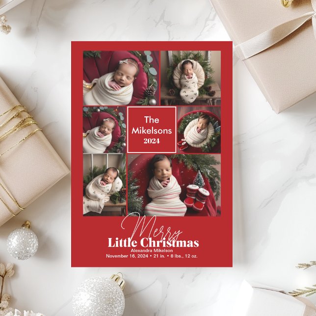 Photo Collage Merry Little Christmas Holiday Card (Creator Uploaded)