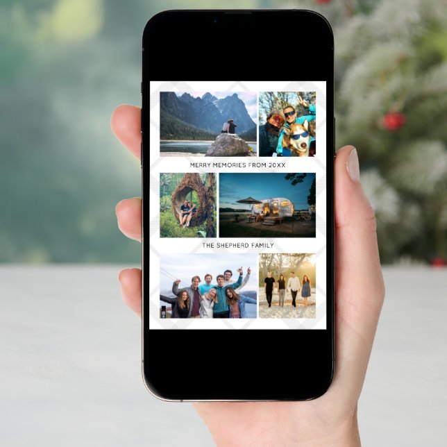 Photo Collage Merry Travel Memories Holiday Card (Front Digital)