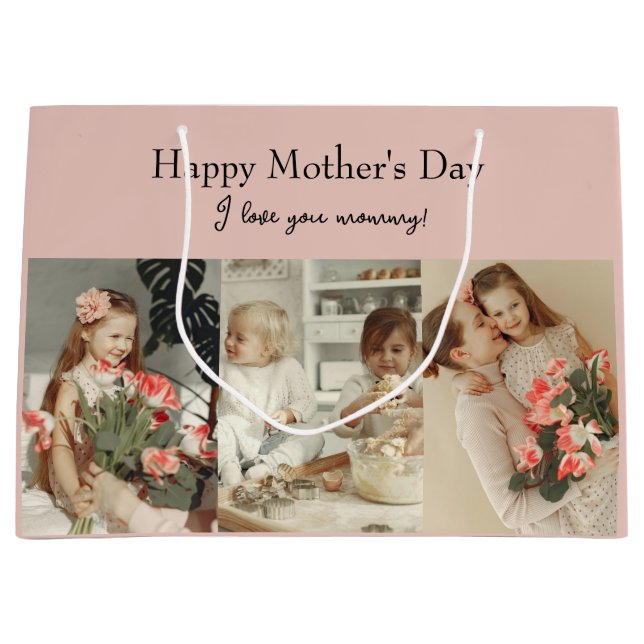 Photo Collage & Message - Personalized Gift |  Large Gift Bag (Front)