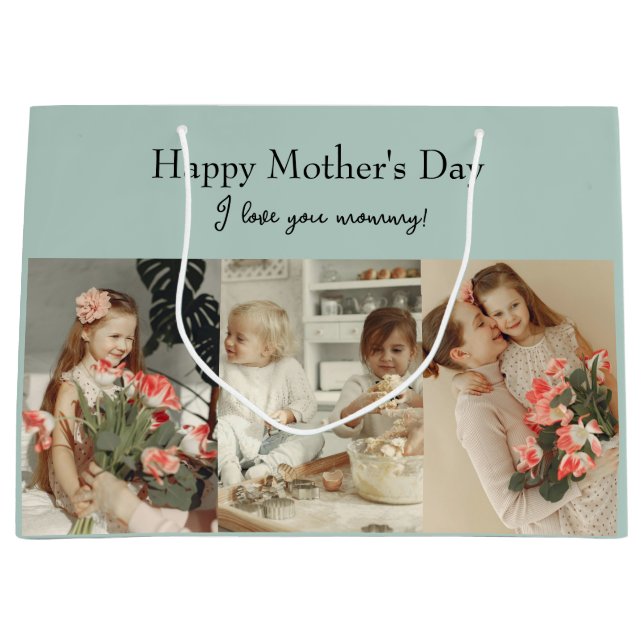 Photo Collage & Message - Personalized Gift |  Large Gift Bag (Front)