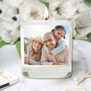 Photo Collage Minimalist 3 Picture Scented Candle
