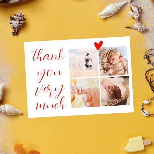 Photo Collage Minimalist Baby Shower Thank You