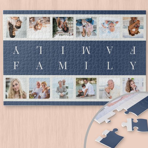 Photo Collage Mirrored Family Team Competition Jigsaw Puzzle