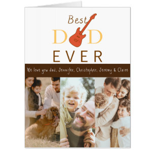Photo Collage Modern Best Dad Ever Fathers Day Card