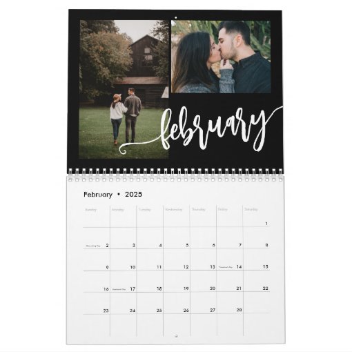 Photo collage modern create your own template calendar | Zazzle