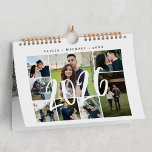 Photo collage modern create your own template calendar<br><div class="desc">Modern minimalist simple multi photo collage (32 photos) year memories calendar. Can be a special keepsake gift for family,  engaged couple,  newlyweds,  parents,  grandparents,  or best friends.</div>