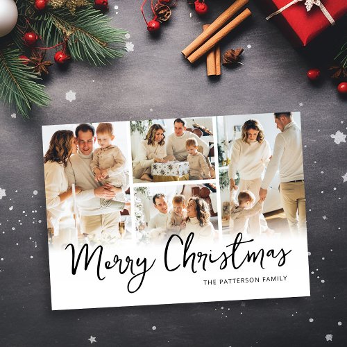 Photo Collage Modern Family Christmas Holiday Card