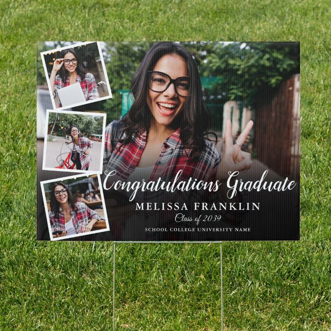 Photo Collage Modern Graduate Congrats Sign (Photo Collage Modern Graduate Congrats Sign)