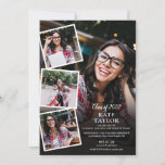 Photo Collage Modern Graduation Party Invitation<br><div class="desc">Featuring your 5 favorite grad photos,  this modern graduation party invitation can be personalized with your grad photos and celebration details. Designed by Thisisnotme©</div>