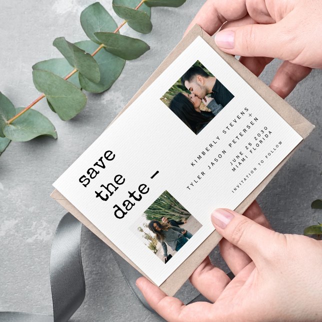 Photo collage modern typography wedding save the date (Creator Uploaded)