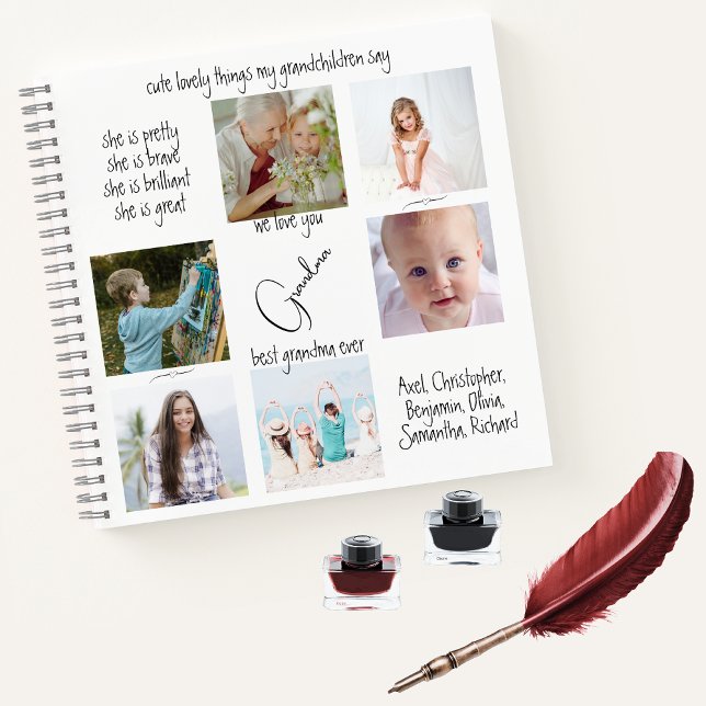 Photo Collage Modern We Love You Best Grandma Ever Notebook (Creator Uploaded)