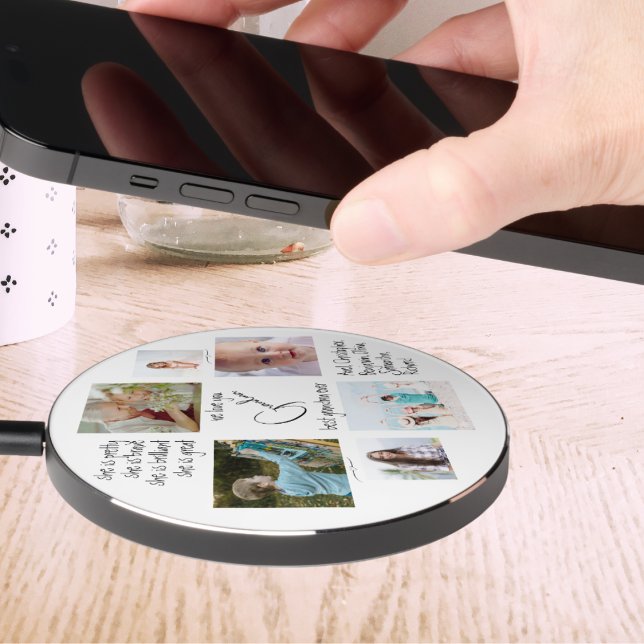 Photo Collage Modern We Love You Best Grandma Ever Wireless Charger (Creator Uploaded)